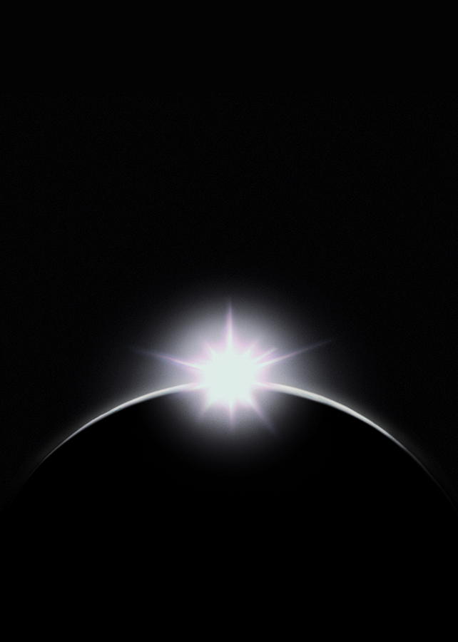 Total Solar Eclipse Color Diamond Ring Fine Art Photography Photographic Print Wall Art Decor Astronomical Photo 