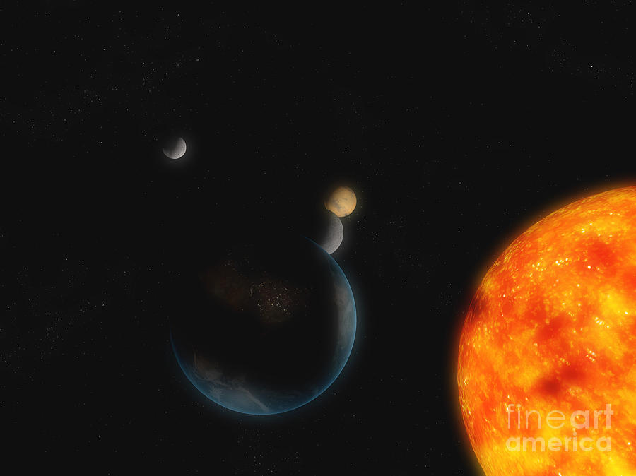 Solar System Digital Art by Carbon Lotus