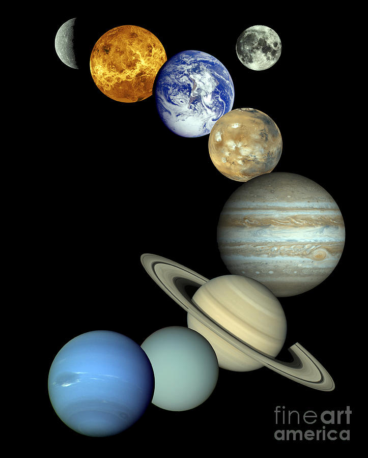 Solar System Montage Photograph by Stocktrek Images