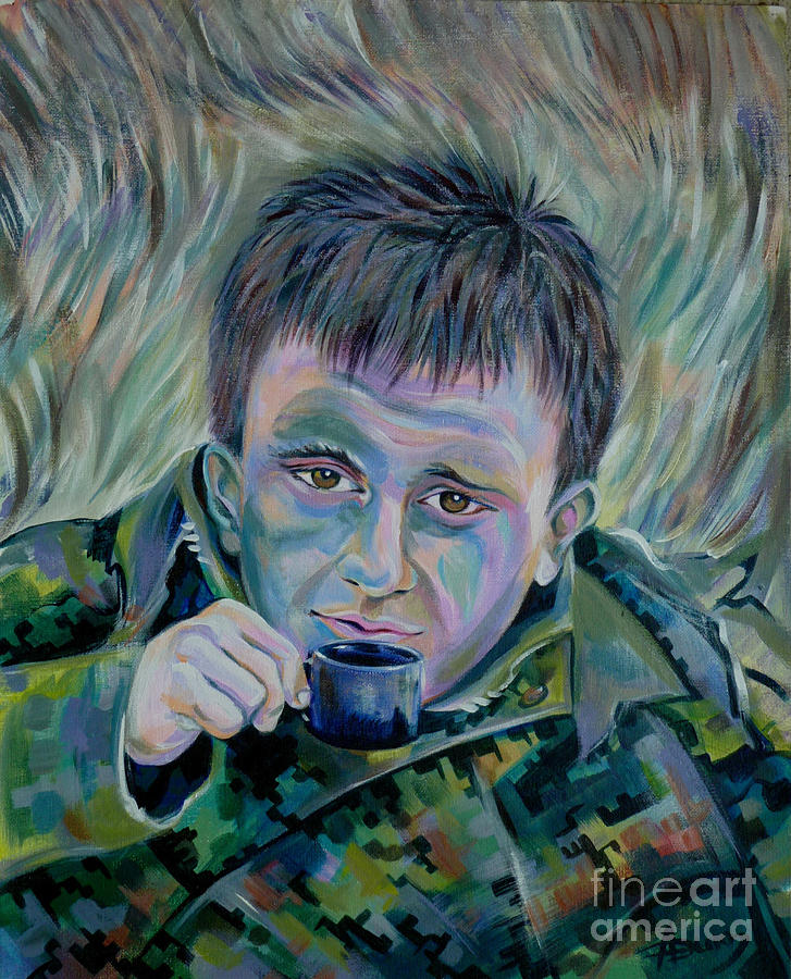 Portrait Painting - Soldier by Anna  Duyunova