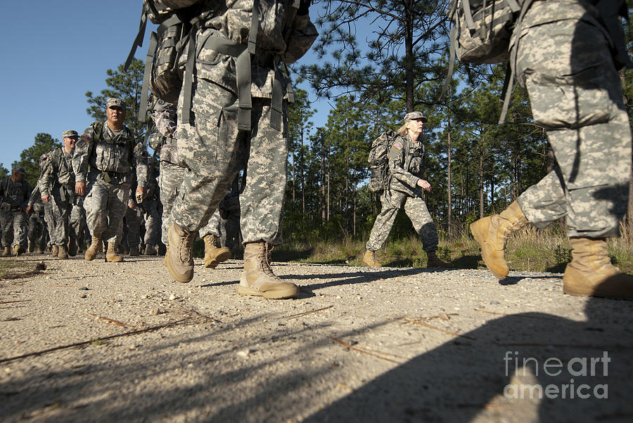 Soldiers Conduct A Ruck March At Fort Photograph by Stocktrek Images