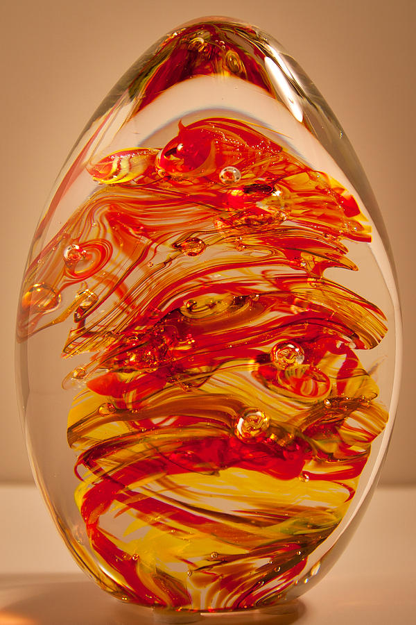 Solid Glass Sculpture EF Fire Glass Art by David Patterson