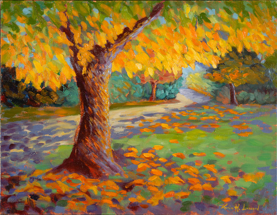 Fall Painting - Solstice Glow by Karin  Leonard