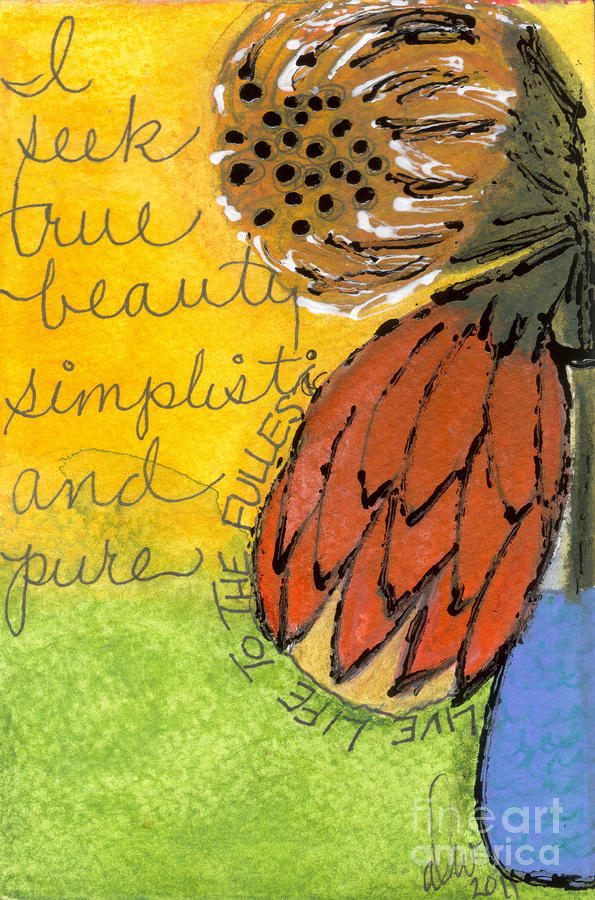 Some Simple Thoughts Mixed Media by Angela L Walker