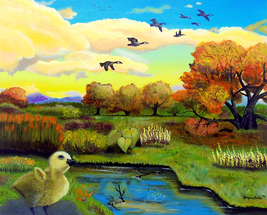 Goose Painting - Someday by Jennie Robin