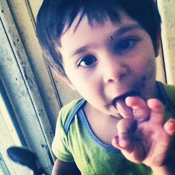 Nutella Photograph - Someone Loves His Nutella! Levi The by Aileen Aguilera
