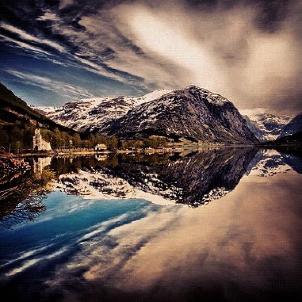 Mountain Photograph - Somewhere In Norway #norway #fjord by Magda Nowacka