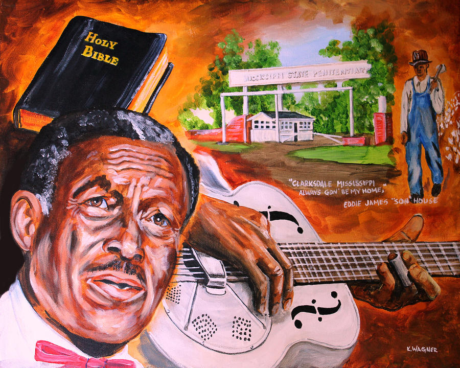 Son House Painting by Karl Wagner