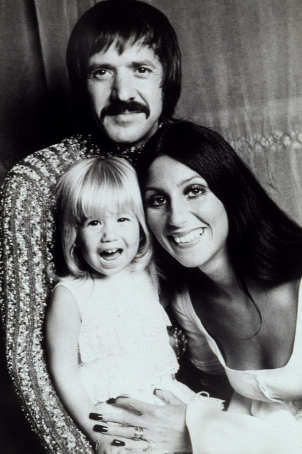 Bono Photograph - Sonny & Cher With Daughter Chastity by Everett