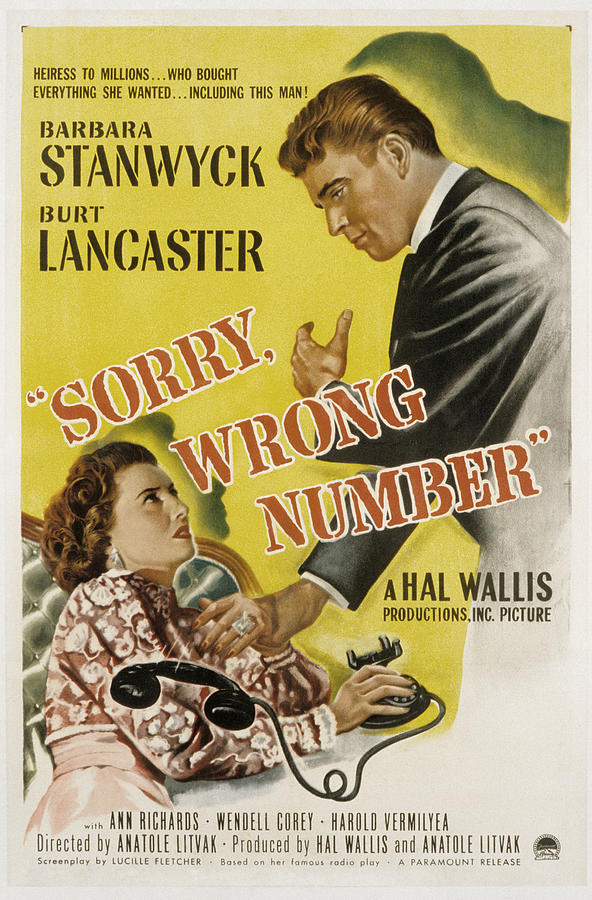 Sorry, Wrong Number, Barbara Stanwyck Photograph by Everett