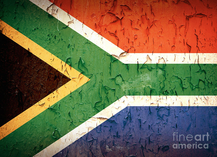 South African flag vintage Photograph by Jane Rix