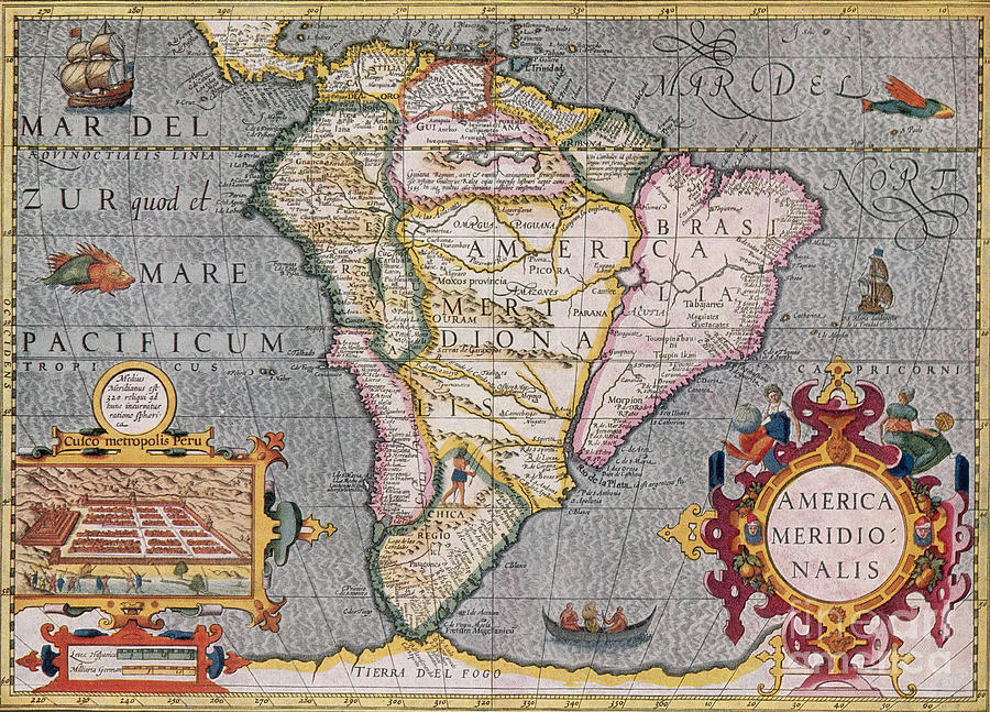 South America, 1606 Photograph by Photo Researchers