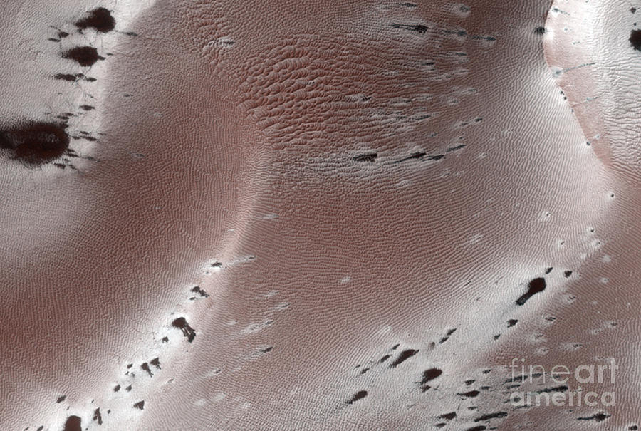 South Polar Dark Dune Field On Mars Photograph by Nasa