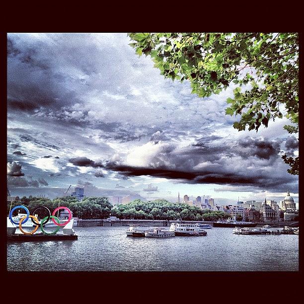 London Photograph - Southbank: Olympic Thames by Maeve O Connell