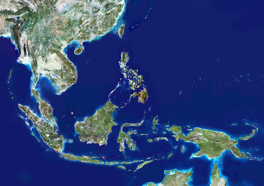 Southeast Asia, Satellite Image Photograph by Planetobserver