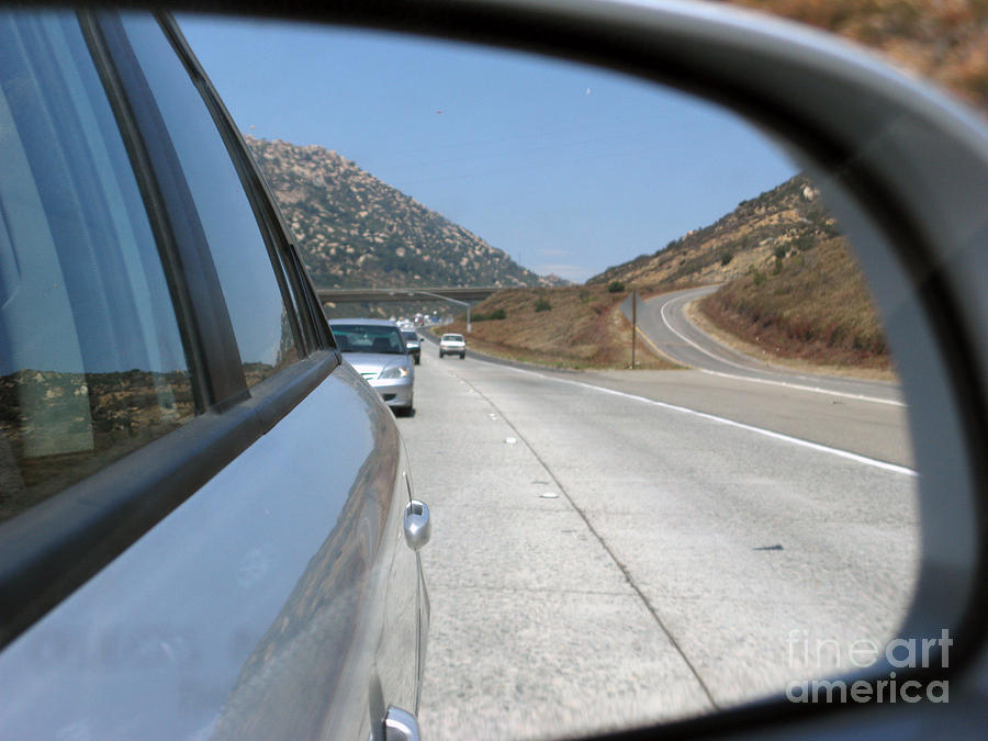 Car Photograph - Southern California in the Mirror by Ausra Huntington nee Paulauskaite