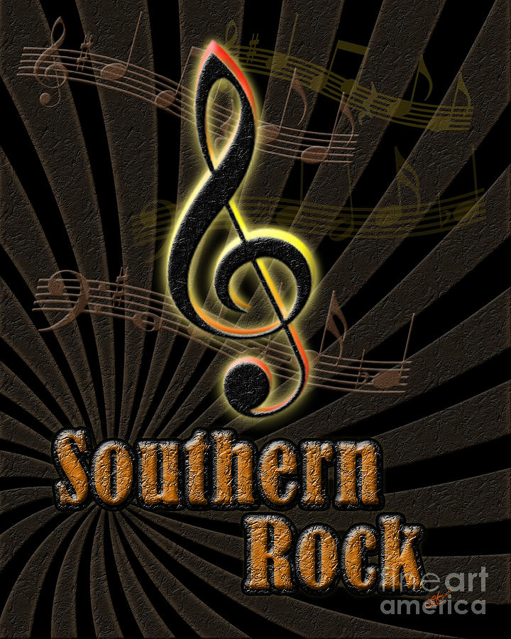 Southern Rock Music Poster Digital Art by Linda Seacord