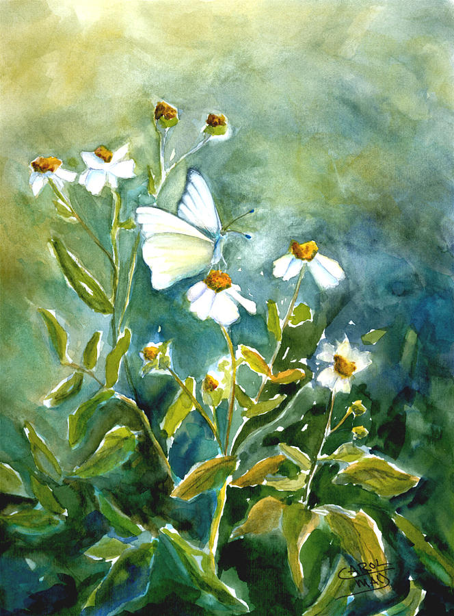 Southern White Butterfly Painting by Art by Carol May