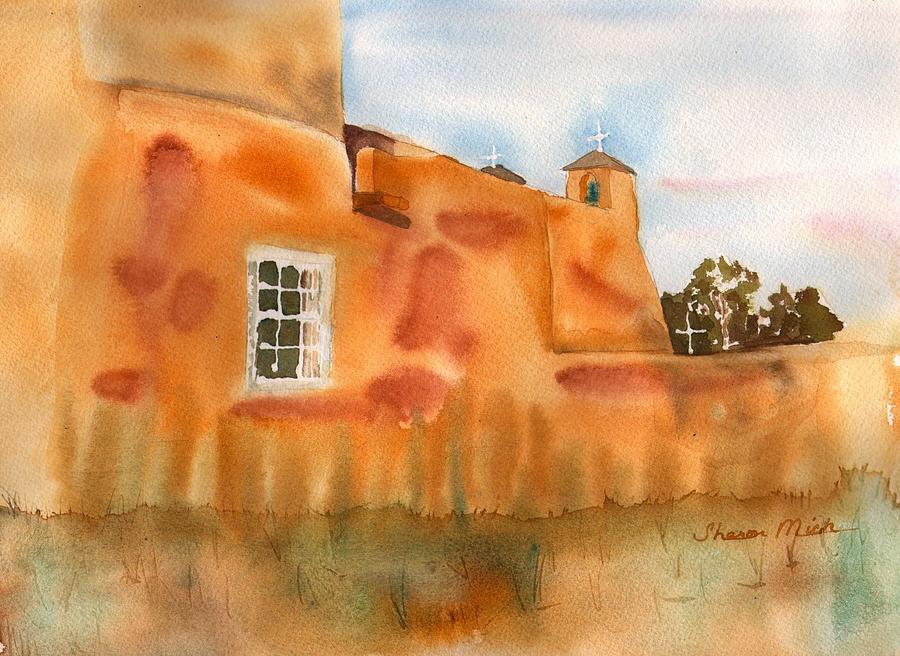 Southwest Walled Monastery Painting by Sharon Mick