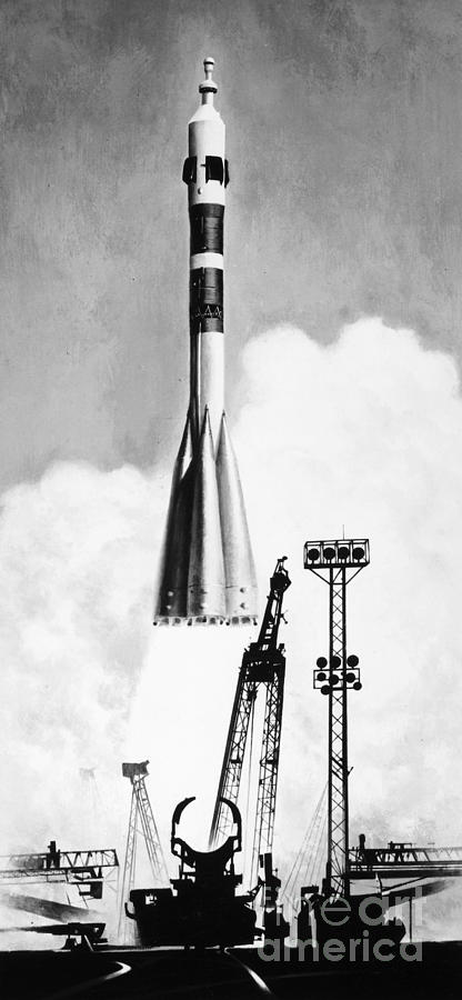 Soviet Soyuz Rocket, 1975 Photograph by Granger