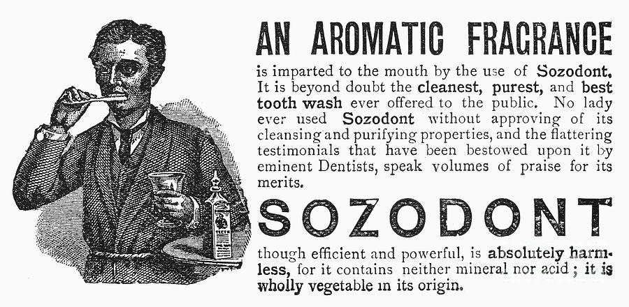 Sozodont Ad, 1892 Photograph by Granger