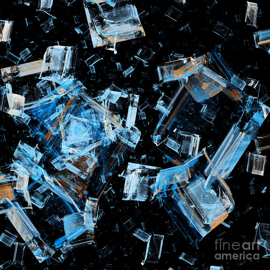 Abstract Digital Art - Space Debris by Andee Design