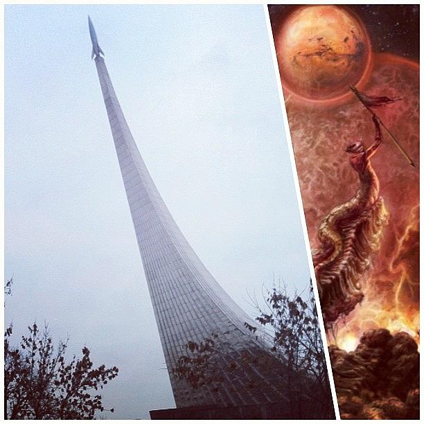 Space Photograph - Space Exploration Memorial In Moscow by Dmitriy Fetisov