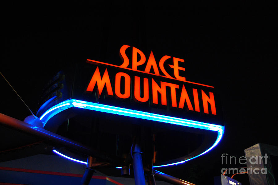 Space Mountain Sign Magic Kingdom Walt Disney World Prints Photograph by Shawn OBrien