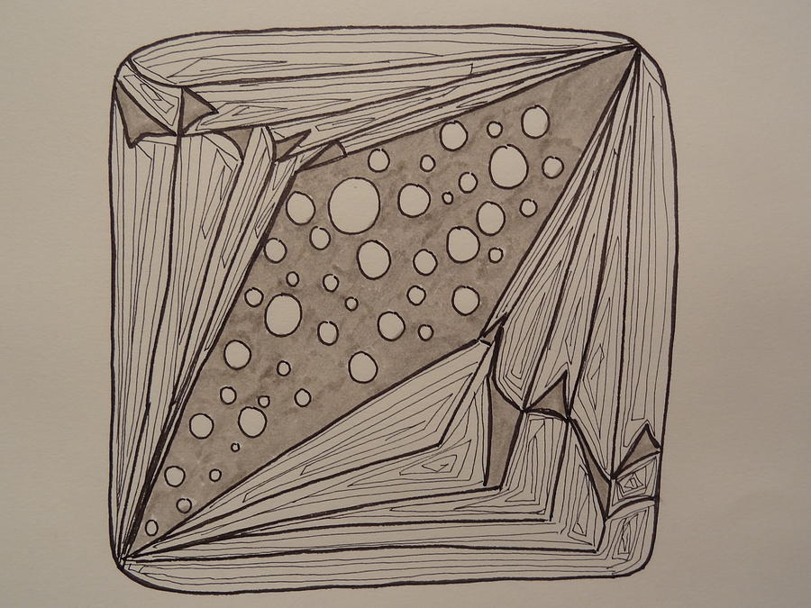 Zentangle Drawing - Space by Nancy Fillip
