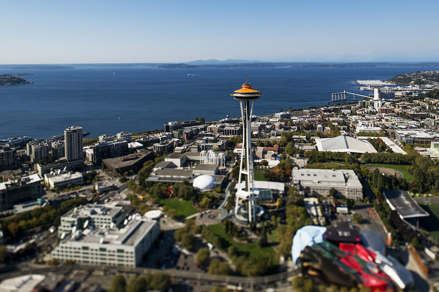 Space Needle from Air Photograph by Yoshiki Nakamura - Fine Art America