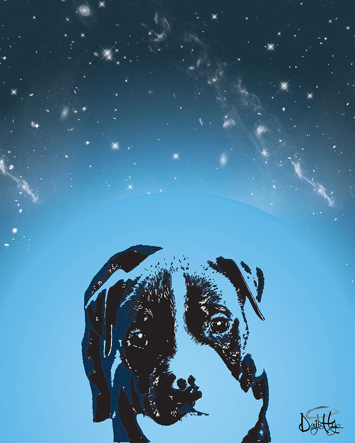 Space Digital Art - Space Pup by Miguel Rios