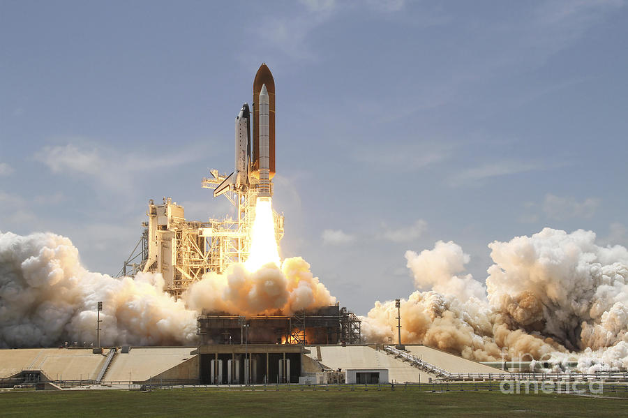 Space Shuttle Atlantis Lifting Photograph by Stocktrek Images