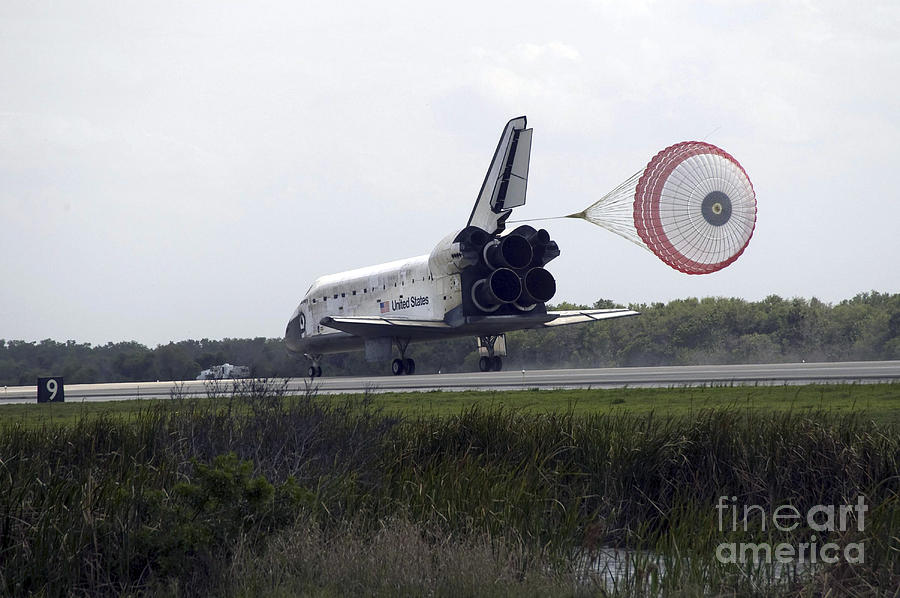 Space Shuttle Discoverys Drag Chute Photograph by Stocktrek Images