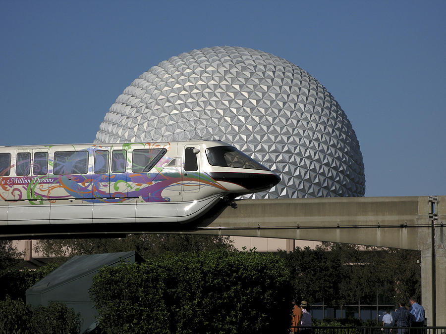 Spaceship Earth And Monorail Photograph by Stuart Rosenthal | Fine Art ...