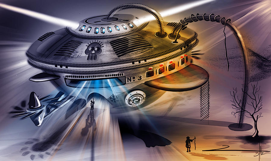 Alien Digital Art - Spaceship by Rahul Rathore