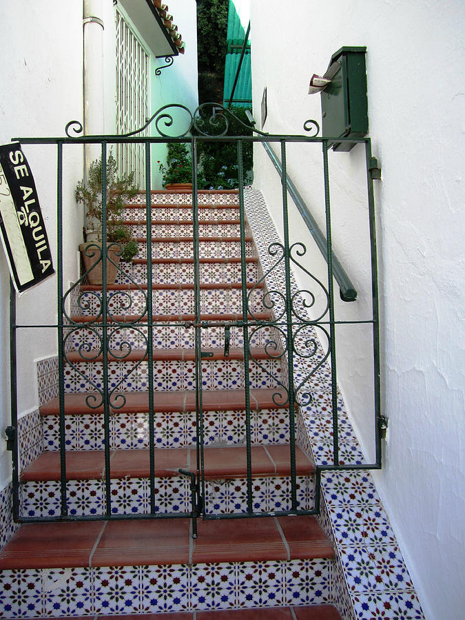 Spanish Steps Tile Work in Mijas Spain Photograph by John Shiron