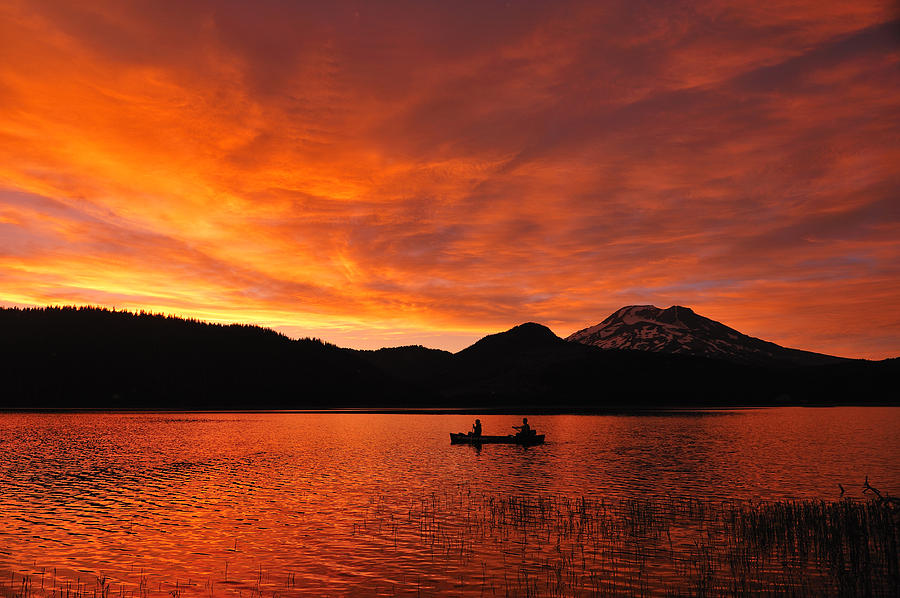 Nature Photograph - Sparks Lake Sunset by Christian Heeb