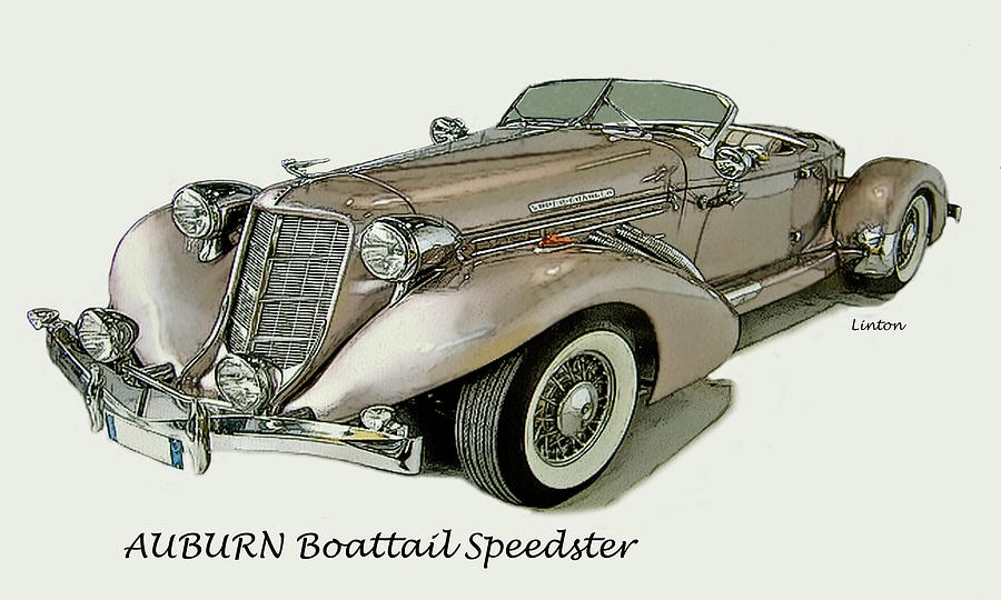 Auburn Boattail Speedster Digital Art - Speedster by Larry Linton