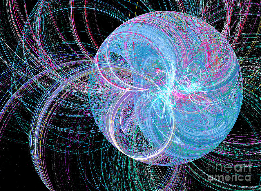 Abstract Digital Art - Spherical Symphony by Kim Sy Ok