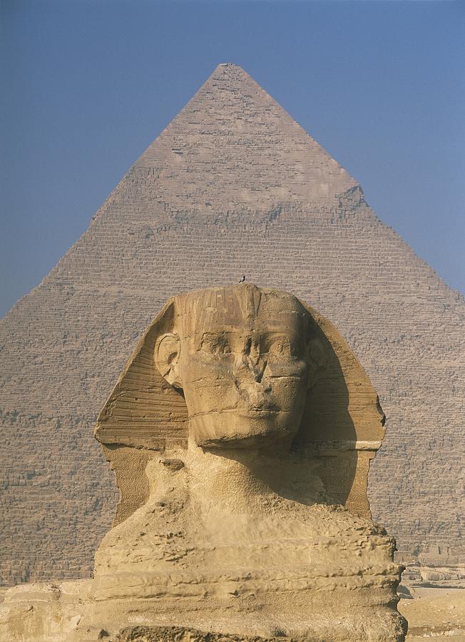 Sphinx In Front Of Great Pyramid Of Photograph by Axiom Photographic