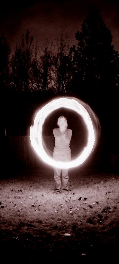 Spinning Fire Poi Photograph by Katherine Huck Fernie Howard