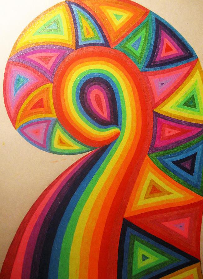 Spiral Rainbow Painting by Zarina Mukanova