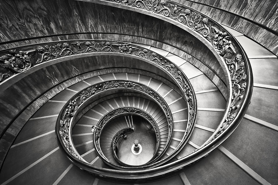 Black And White Photograph - Spiralling Down by Renee Doyle