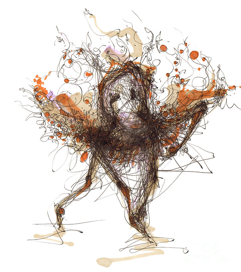 Spontaneous Moves Or Visualizing Choreography Drawing by Lousine Hogtanian