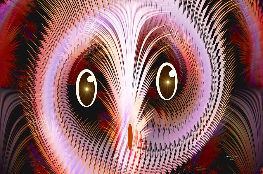 Spooked Owl Digital Art by Maria Urso