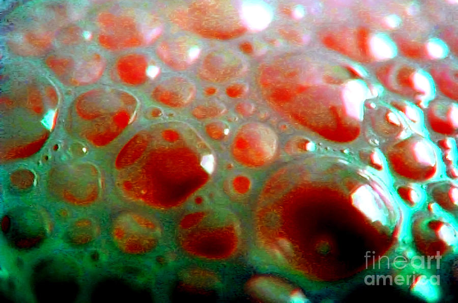 Abstract Photograph - Spooky Bubbles Red by Ausra Huntington nee Paulauskaite