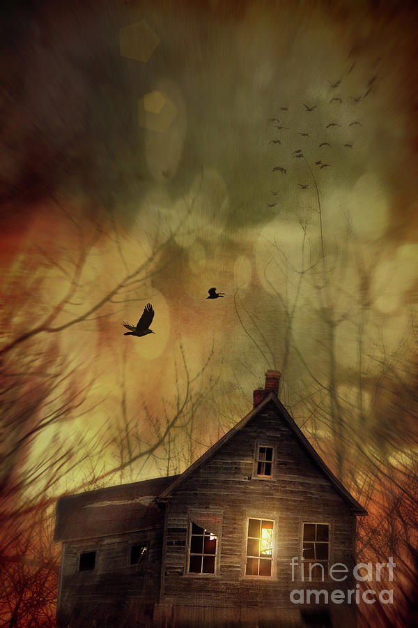 Sunset Photograph - Spooky house at sunset  by Sandra Cunningham