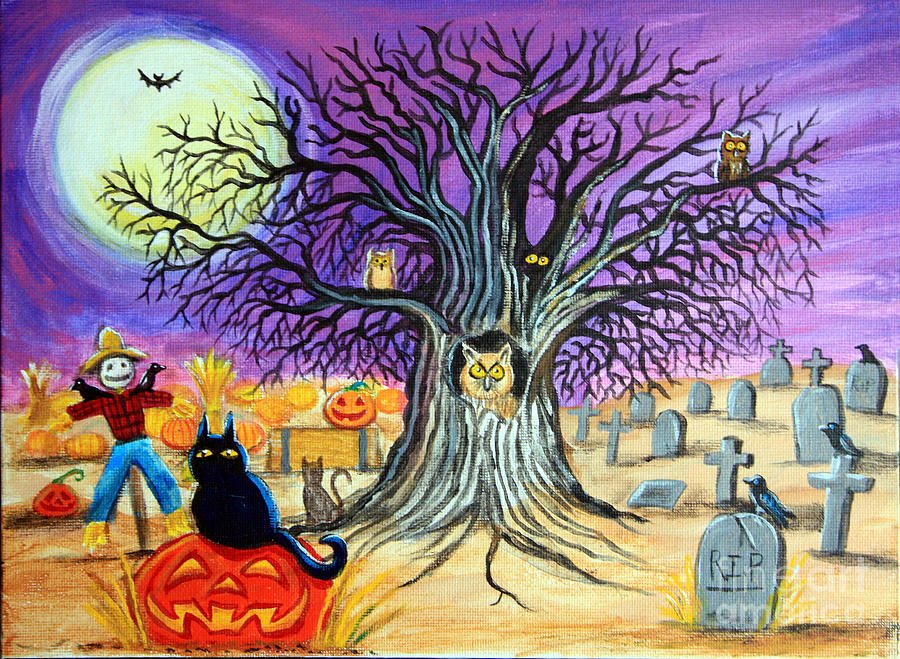 Halloween Painting - Spooky Night by Nick Gustafson