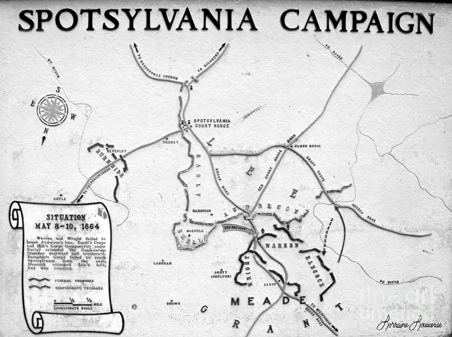 Map Photograph - Spotsylvania Campaign Map by Lorraine Louwerse