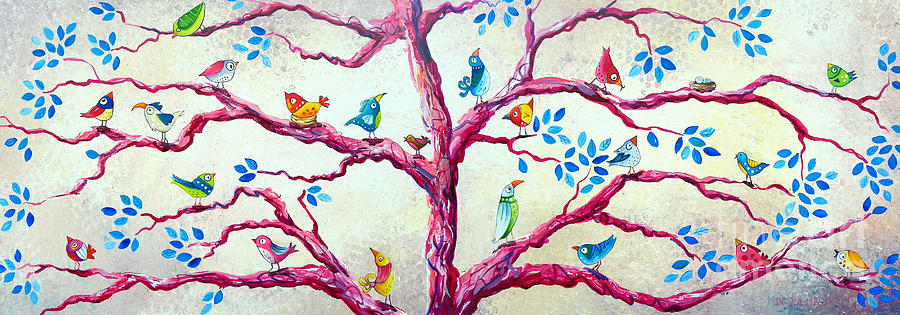 Spring Birds Painting by Deb Broughton